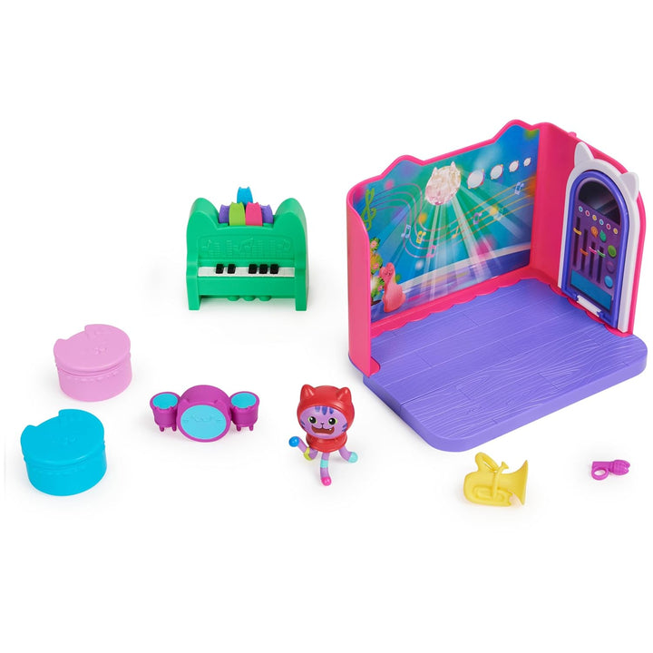 Gabby’S Dollhouse, Groovy Music Room with Daniel James Catnip Figure, 2 Accessories, 2 Furniture Pieces and 2 Deliveries, Kids Toys for Ages 3 and Up