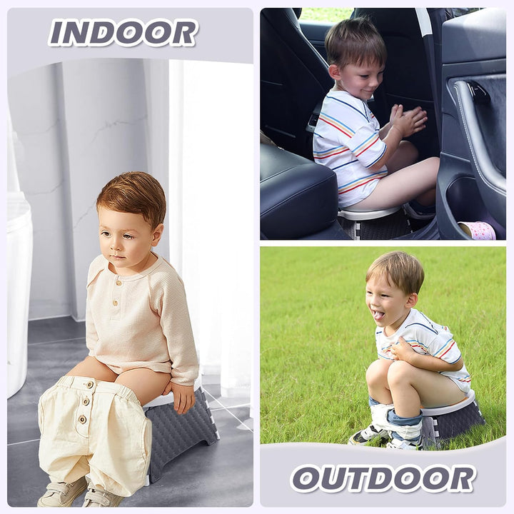 Portable Potty for Toddler Travel, Kids Travel Potty Training Chair with Travel Bag,Baby Potty Training Toilet for Outdoor and Indoor Easy to Clean(Gray) by , Includes 30 Replacement Bags