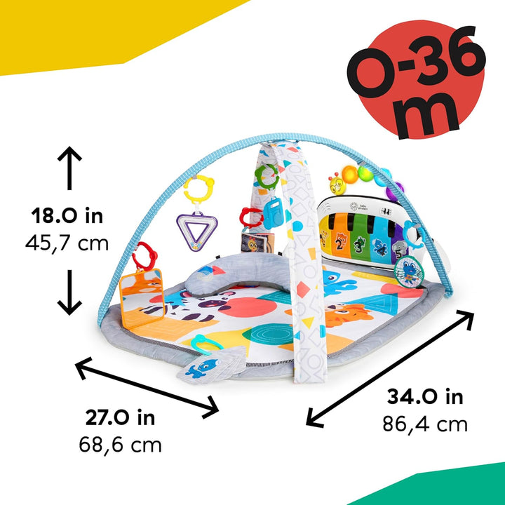 4-In-1 Kickin' Tunes Music and Language Play Gym and Piano Tummy Time Activity Mat