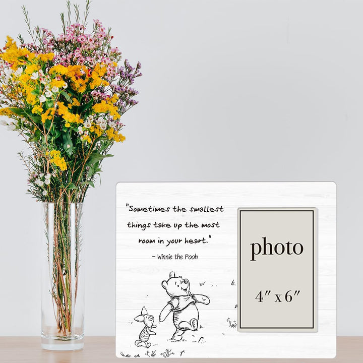 Classic Pooh Bear Nursery Picture Frame, Baby Gifts for Nursery, Baby Shower Gifts for New Parents Photo Frame for 4 X 6 Inch Photo