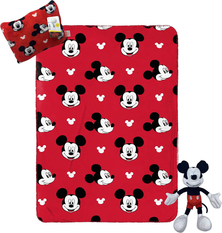 Disney Minnie Mouse Travel Set - 3 Piece Kids Travel Set Includes Blanket, Pillow, & Plush