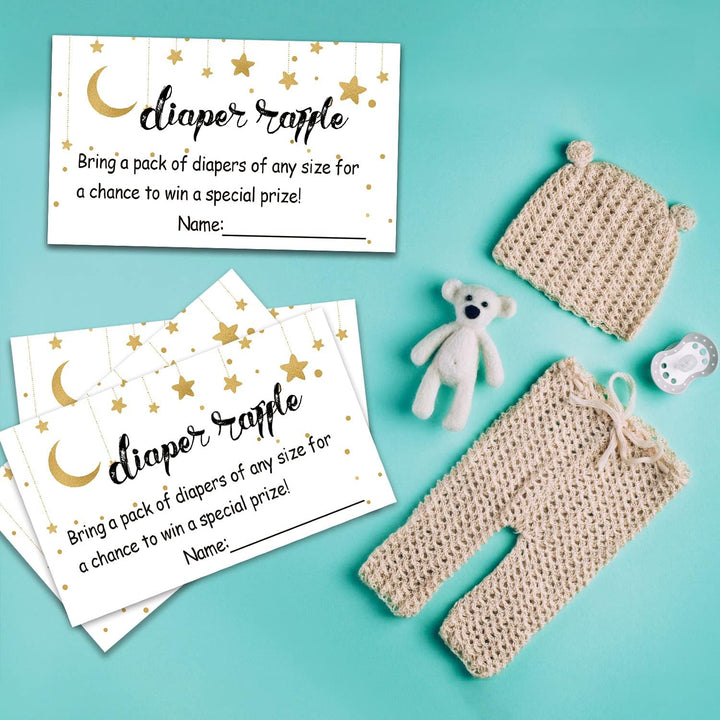 50 Pcs Diaper Raffle Tickets for Girl or Boy Baby Shower Invitations,Baby Shower Game, Bring a Pack of Diapers to Win Favors