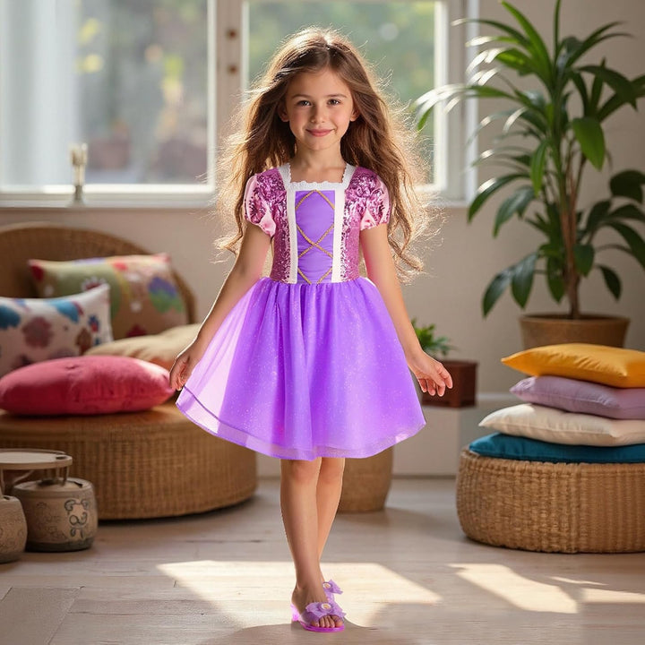 Princess Dress up for Girls 3-6, Dress up Clothes for Girls with Princess Shoes Toy, Birthday Gift for Toddlers Girls