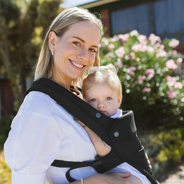 Baby Carrier with Hip Seat, 2-In-1 Forward-Facing Carry for Active Babies, Detachable Hands-Free Infant Carrier up to 44Lbs, All Seasons Toddler Carrier Fits Waist Sizes up to 45 Inches, Black