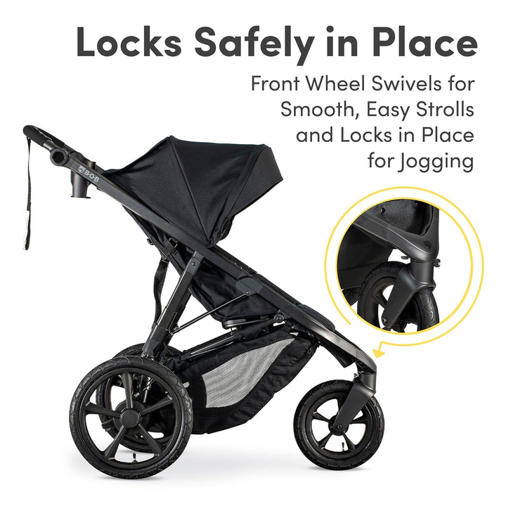 Wayfinder Jogging Stroller with Independent Dual Suspension, Air-Filled Tires, and 75-Pound Weight Capacity, Nightfall
