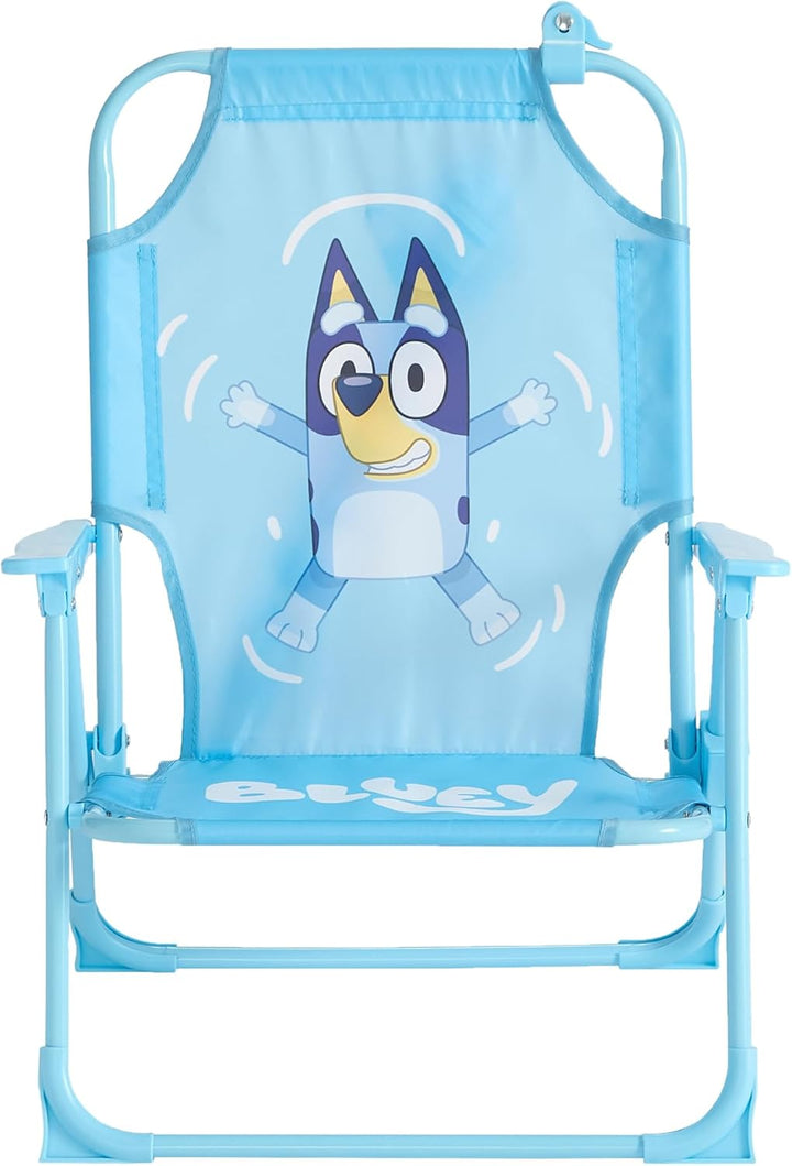 Bluey Kids Outdoor Folding Beach Chair with Umbrella,Portable Camp Chair for Ages 3+, Lightweight & Compact for Beach, Camping, and Backyard