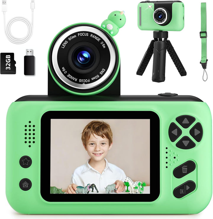 Kids Camera Girls for 3 4 5 6 7 8 9 Years Old Girls,1080P HD Video Selfie Camera with 32G SD Card Kids Digital Camera Toys for Toddler Birthday Gifts Pink