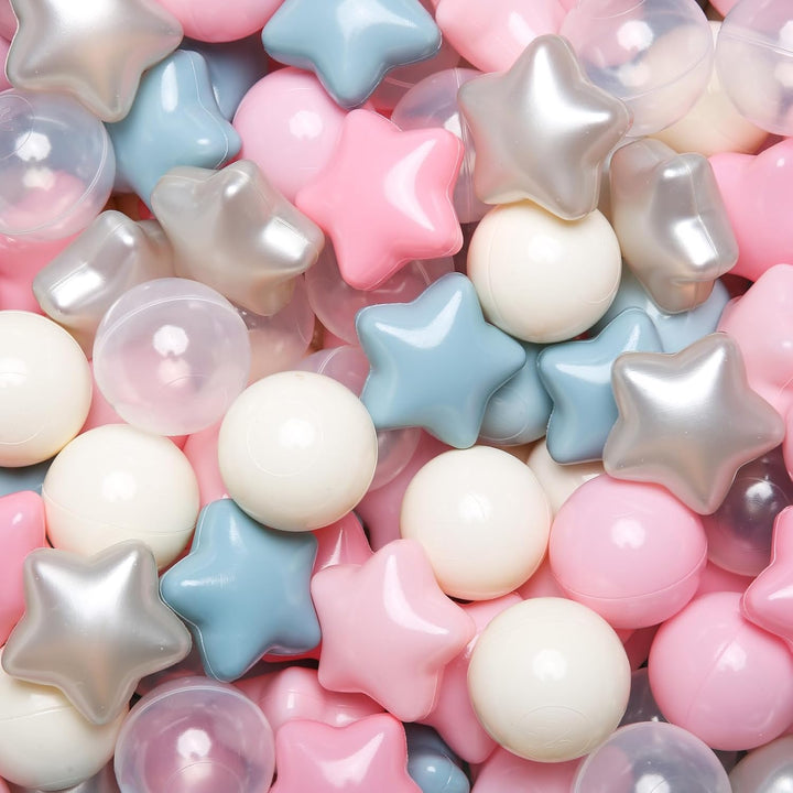 Star Ball Pit Balls 50 100 200 500 for Toddlers - Ball Pit Ball Shapes for Boys Girls Fun, Birthday Party, Christmas Decoration