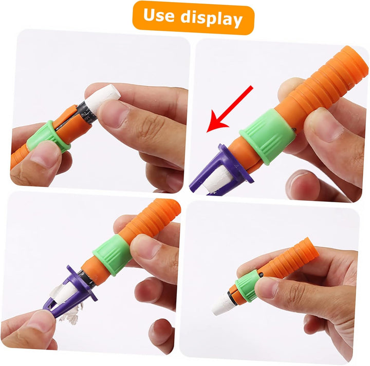 3Sets Pencil Extender Crayon Sharpener for Oil Pastels Pastel Pencil Sharpener Crayon Lengthener Pen Cap 15Pcs*3