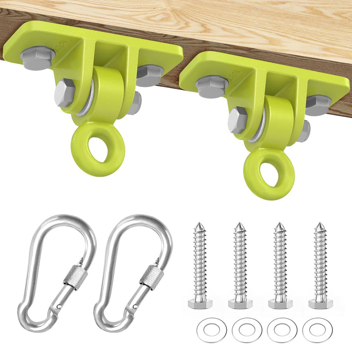 2400 Lb Capacity Heavy Duty Swing Hangers for Wooden Sets Playground Porch Indoor Outdoor & Hanging Snap Hooks Black of 2