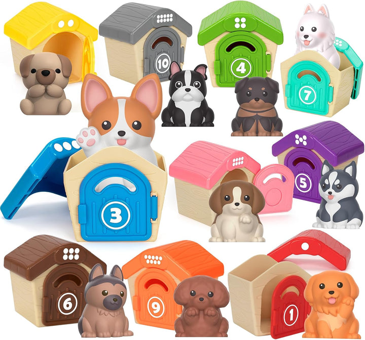 Learning Toys for 1,2,3 Year Old Toddlers, 20Pcs Farm Animals Toys Montessori Counting, Matching & Sorting Fine Motor Games, Christmas Birthday Easter Gift for Baby Boys Girls Age 12-18 Months