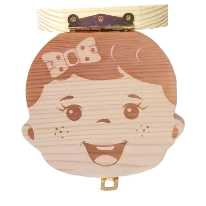 Baby Tooth Box Keepsake for Girls,Wooden Tooth Storage and Saver Box for Lost Teeth Children,Newborn Baby Birthday and Shower Gift