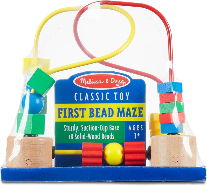 First Bead Maze - Wooden Educational Toy for Floor, High Chair, or Table Infant Maze Toy, Bead Maze Toys for Toddlers and Babies