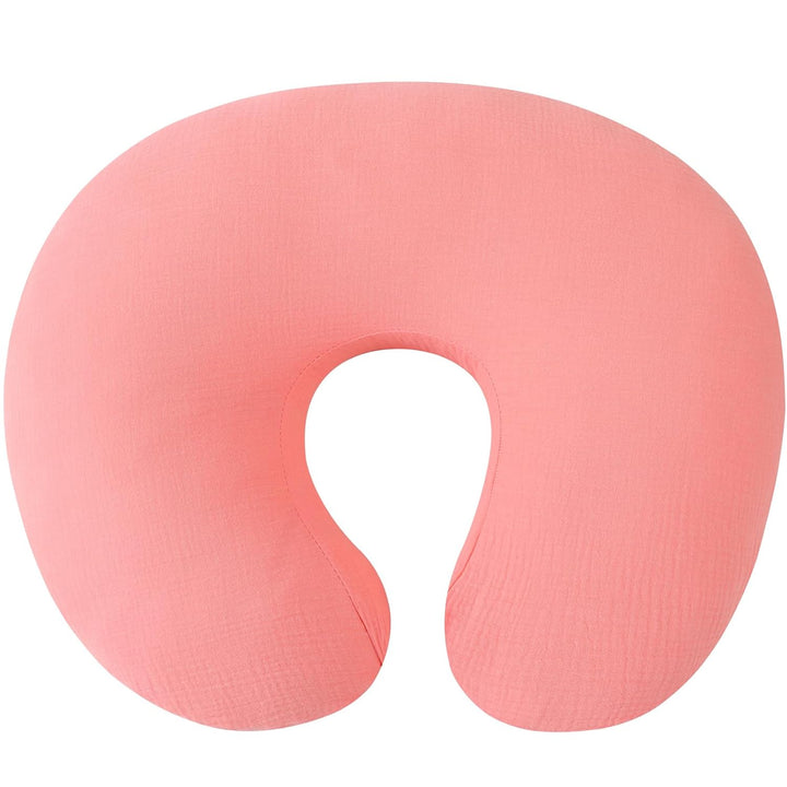 Muslin Nursing Pillow Cover Soft 100% Cotton Feeding Pillow Slipcover Fits Standard Infant Nursing Pillow for Baby Boy and Girl, Fog