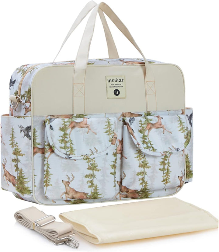 Mummy Shoulder Bag Diaper Bag Chic Nappy Changing Bag Tote/Messenger Style Large with Changing Mat, Adjustable Straps