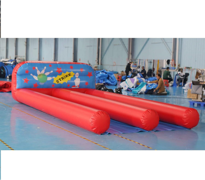 19.7Ft Long PVC Inflatable Bowling Alley 2 Lane 10 Pin Bowling Bowling Slide Game Set with Blower for Birthdays, Fetes, Corporate Events