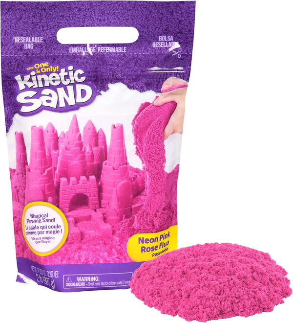 , 2Lbs Pink Play Sand, Moldable Sensory Toys for Kids & Classroom, Back to School Teacher Must Haves, Resealable Bag (Packaging May Vary)