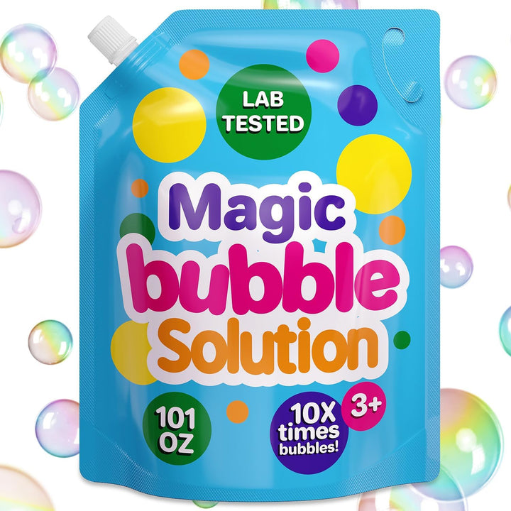 67 Oz Iridescent Bubble Solution Refill | Non-Toxic Quick & Easy Just Add Water to Make 67 Oz Bubble Refill Solution | Bubbles for Kids | Bubbles Bulk | Bubble Machine Solution | Giant Bubbles