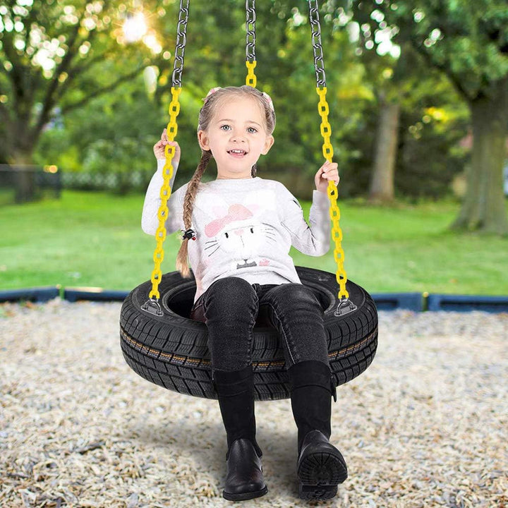 Tire Swing Kit - Heavy Duty Swing Hanger with Coated Chains and Hooks - 360° Rotation - 700 LB Capacity