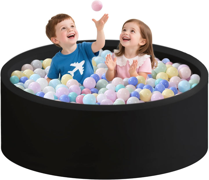 Ball Pit for Toddlers 35.43''X11.81 Baby Ball Pits Soft Memory Foam Ball Pit round Kids Ball Pit Indoor Game Kids Play Ball Pool Ideal Gift for Girls and Boys (Grey, NO Balls)