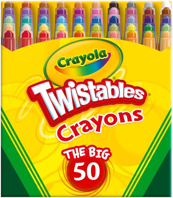 Mini Twistables Crayons for Kids (50Ct), Cute School Supplies for Girls & Boys, Toddler Crayons for Coloring Books, Back to School Gifts for Kids