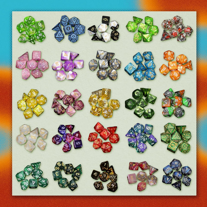 Mystery Dice, DND Dice Set of 7 Polyhedral Dice, Wide Range of Patterns, Gaming Dice, Suitable for Role Playing, Table Games (Mystery Pack of 1)