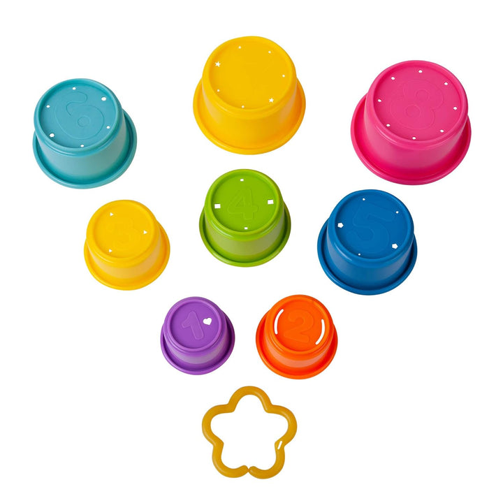 Stack & Count Stacking Cups - Colorful Baby Stacking Water Toys Set - Stackable Cups for Learning - Baby Bath Toys - Toddler Water Table Toys - 8 Count