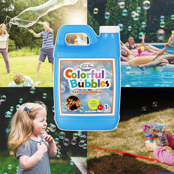 Concentrated Bubble Solution, 1 L/ 33.8 OZ Refill for Bubble Machines, Giant Wands, and Blowers - up to 2.5 Gallons for Kids' Birthday Parties