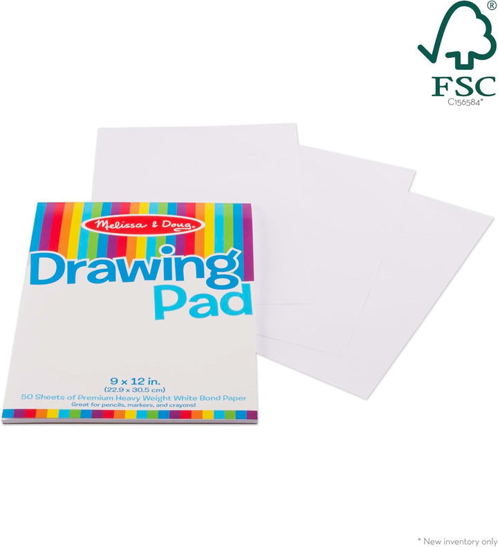 Drawing Pad (9 X 12 Inches) with 50 Sheets of White Bond Paper