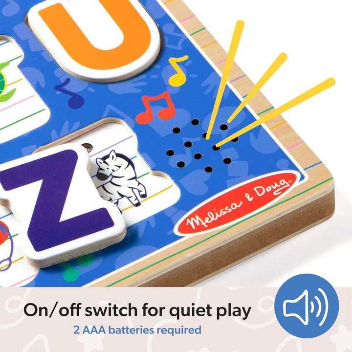 ® Ms. Rachel™ Wooden Phonics Alphabet Sound Puzzle with Light-Activated Sound Effects, 24-Piece Toddler Toys for Boys and Girls Ages 2+ Years - FSC Certified