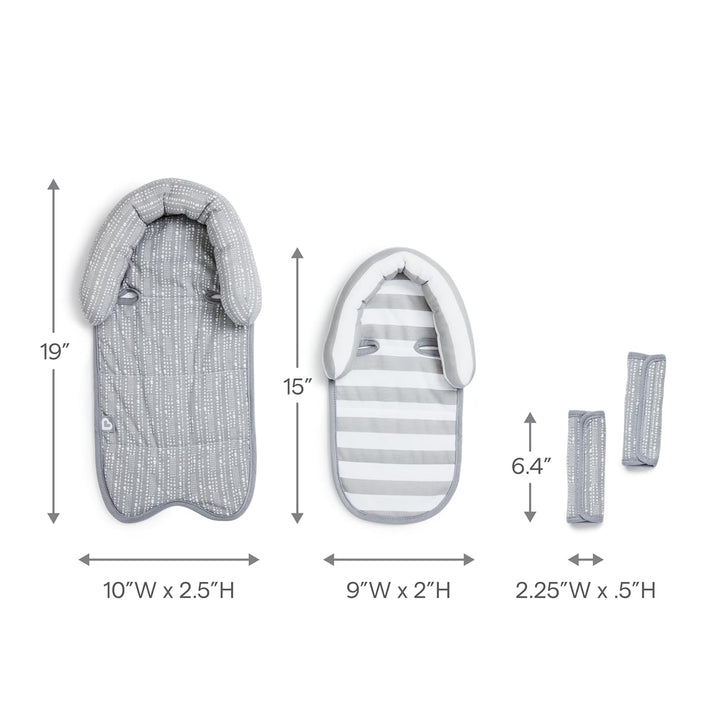 Xtraguard Head Support & Strap Cover for Baby Car Seats with Silver-Ion Technology, Dots