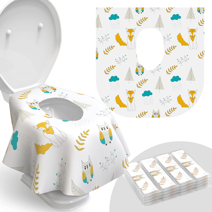 Toilet Seat Covers Disposable - 20 Pack - Waterproof, Ideal for Kids and Adults – Extra Large, Individually Wrapped for Travel, Toddlers Potty Training in Public Restrooms (Waves, 20)