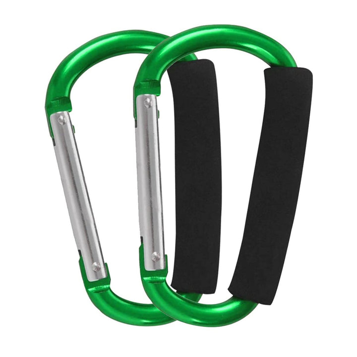 Stroller Hooks by Baby,2 Pcs Carabiner Stroller Hook Organizer for Hanging Purses, Diaper Bag, Shopping Bags. Clip Fits Single/Twin Travel Systems, Car Seats and Joggers (Black)