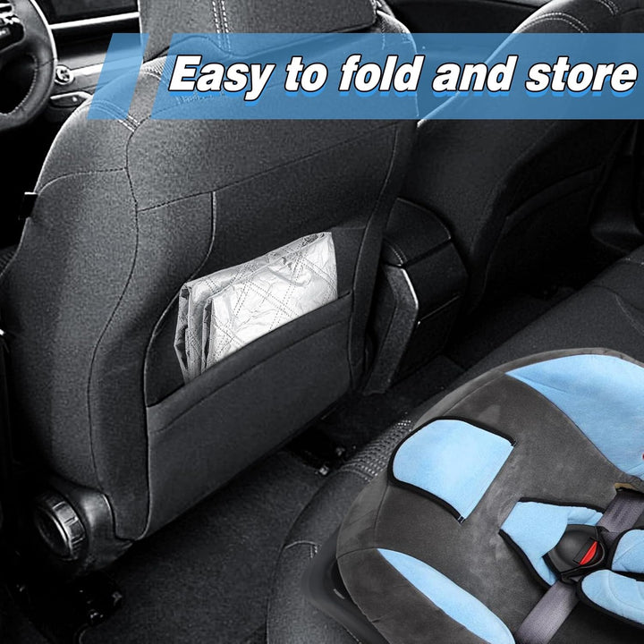 Baby Car Seat Sun Shade Cover - Thicken Bi-Layer Composites, Cooler Temperature Infant Car Seats Reflective Heat Protector, UV Protection Toddler Car Seat Cover Travel Accessories
