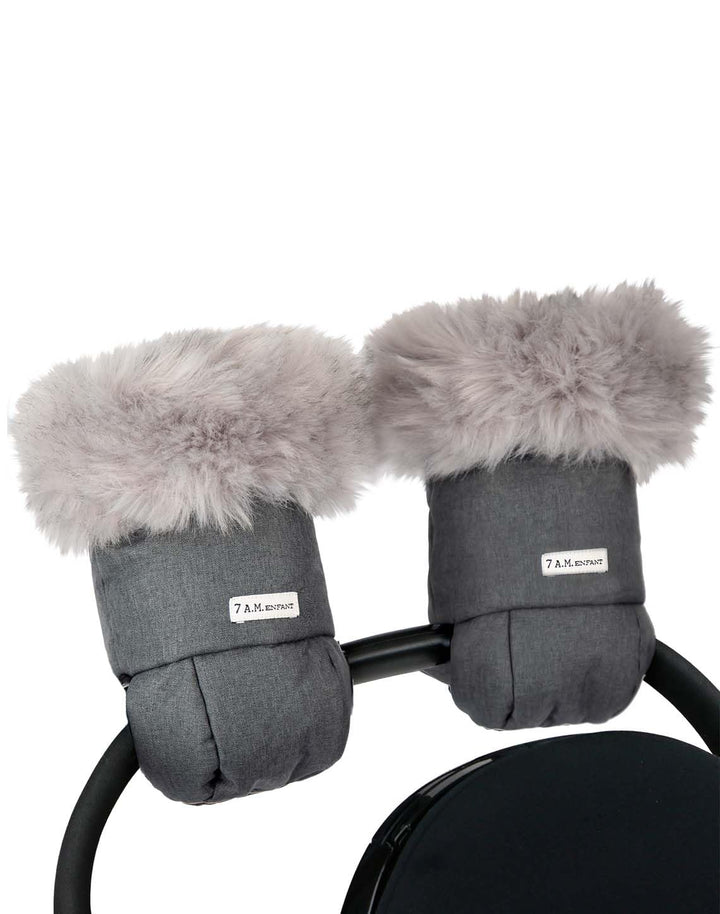 7AM Enfant Stroller Warmmuffs - Polar Hand Warmers with Anti- Freeze, Cold Weather, Water Repellent & Warm Hand Gloves for Pushchair, Pram, Stroller & Car Seat Bar