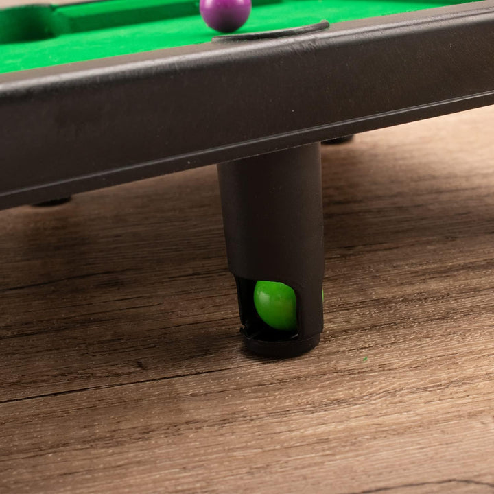 Mini Pool Table Set Portable Small Tabletop Billiards Game with 2 Sticks, 16 Balls and Triangle for Travel Party