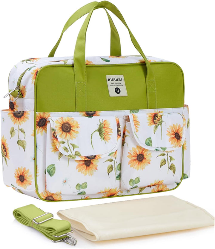 Mummy Shoulder Bag Diaper Bag Chic Nappy Changing Bag Tote/Messenger Style Large with Changing Mat, Adjustable Straps