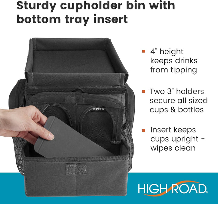 Large Carhop Car Seat Organizer for the Front or Back Seat for Kids and Adults with Cup Holder Tray, Side Pockets and Cooler Compartment