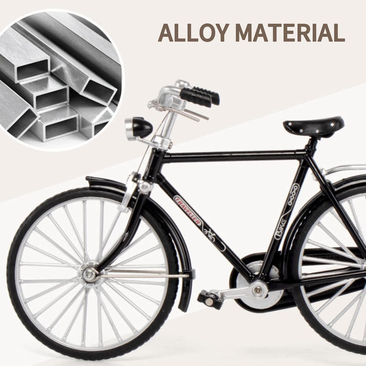 DIY Bicycle Model Scale Kits, 1:10 Simulation DIY Retro Bicycle Model Ornament for Kids. with Inflatable Tube and Briefcase, Simulation Mini Bicycle Model Scale DIY Kit Assembly Bicycle Model 51Pcs