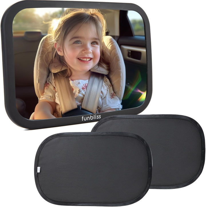 Baby Car Mirror for Rear Facing Seat,360° Rotation, Safety Certified Shatterproof Acrylic Glass, Clear Wide View,Infant Mirror for Car Seat Rear Facing