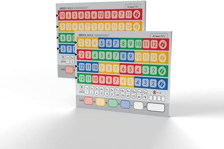Qwixx Mixx - Genuine Enhanced Game Play Add-On Replacement Scorecards for Qwixx - a Fast Family Dice Game, 8 + Years