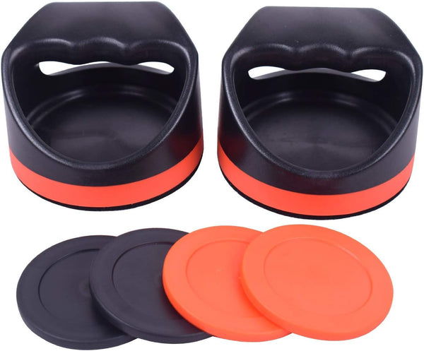Plastic Air Hockey Strikers/Pushers, 2 PCS 4" Plastic Air Hockey Pushers and 4 PCS 2.75" Pucks Replacement for Game Tables Goalies Equipment Accessories