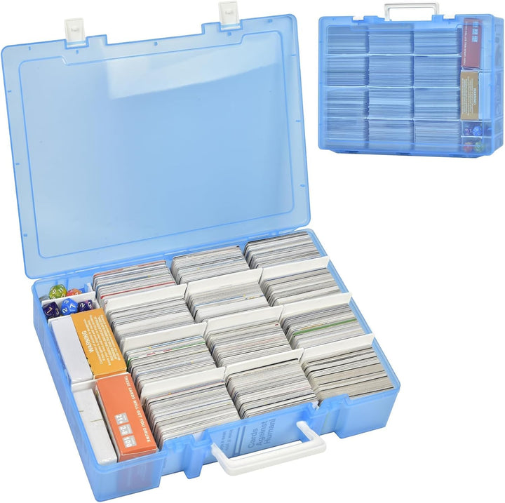 Trading Card Storage Box, 2300+ Playing Card Case Holder Organizer Compatible with PM Tcg/For Yugioh/For Cah/For Phase 10/ for Football Baseball Sports Cards (Case Only) - White