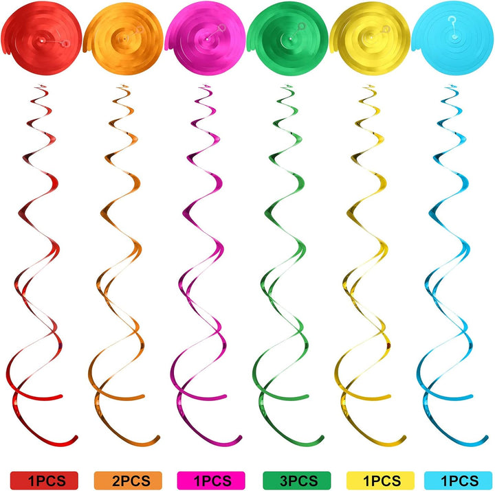 30 Pieces Hawaiian Luau Birthday Party Hanging Swirl Decorations, Flower Tropical Palm Flamingo Sign Foil Ceiling Decor for Floral Tropical Party Summer Beach Pool Tiki Supplies(Summer)