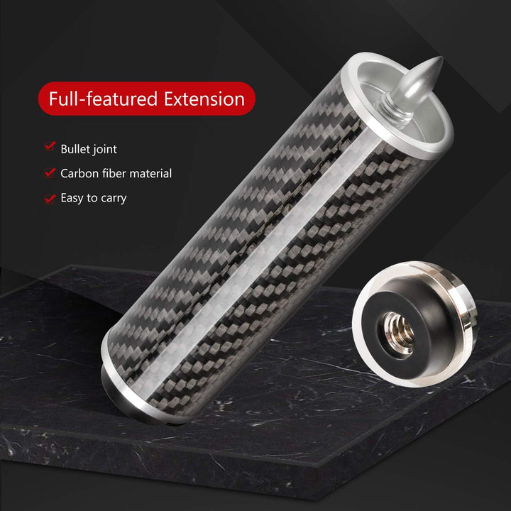Pool Cue Extension 2'' 3'' 4'' 6'' 8'' 12'' Carbon Fiber Billiard Cue Extension Billiard Accessories for Pool Sticks