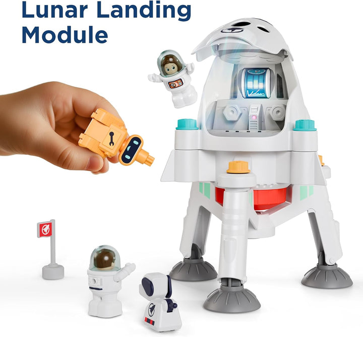 Kids Space Toys, Spaceship Adventure Planet Playset W/ 2 Astronaut Rocket Shuttle, Boy Educational STEM Outer Space Solar System Toy, Cool Birthday Gift 3 4 5 6 7 8 Year Old Girl Toddler