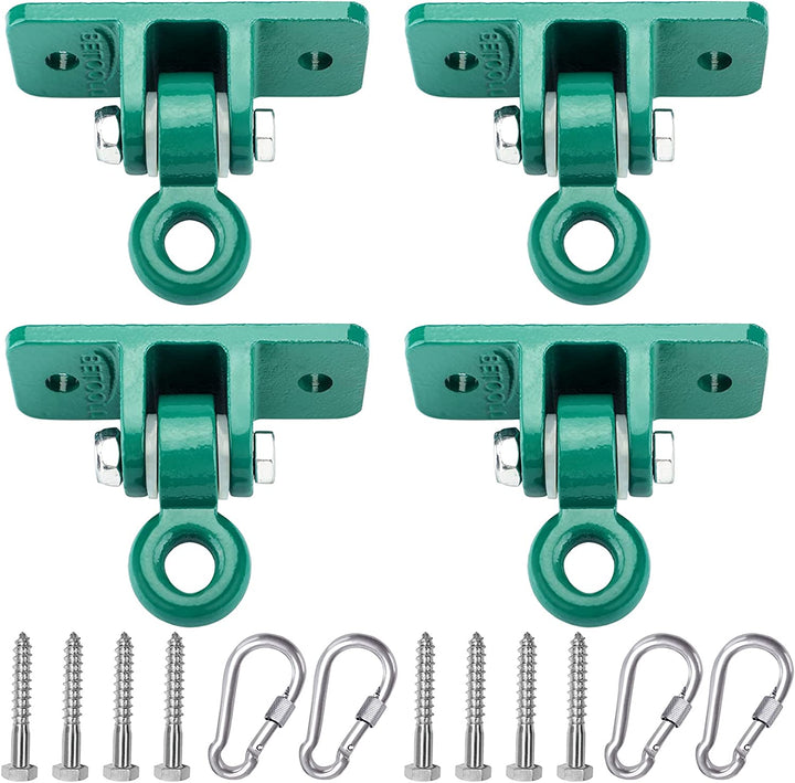 2400 Lb Capacity Heavy Duty Swing Hangers for Wooden Sets Playground Porch Indoor Outdoor & Hanging Snap Hooks Black of 2