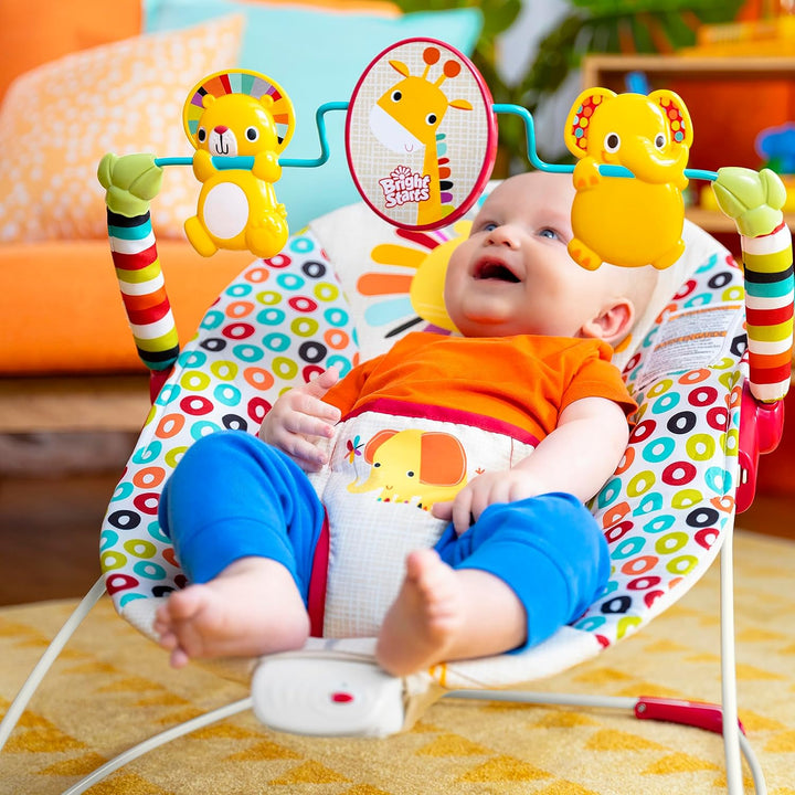 Portable Baby Bouncer Soothing Vibrations Infant Seat with Removable-Toy-Bar, 0-6 Months 6-20 Lbs (Playful Pinwheels)