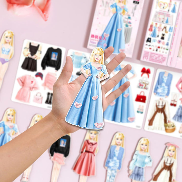 Magnetic Dress up Paper Dolls for Girls Ages 4-7, Pretty Princess Game Paper Dolls Dress up Toys, Creating Imaginative Birthday Gifts