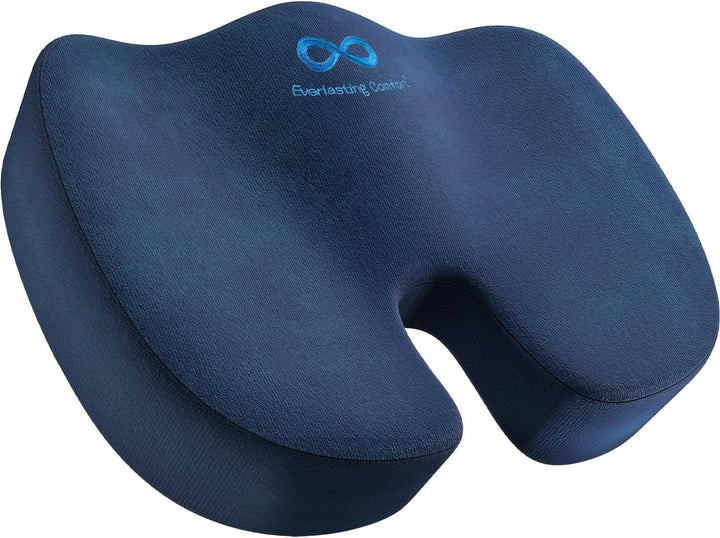 Doctor Recommended Memory Foam Seat Cushion for Office Chairs & Car Seat - Ergonomic Office Desk Accessories for Tailbone Pain Relief, Sciatica & Back Support